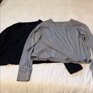 Stylish Women's Black and Gray Tops Work Out